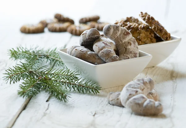 Gebackene Plätzchen zur Weihnachtszeit — Stockfoto