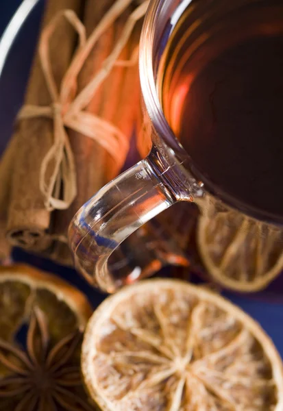Chá com aditivos aromáticos - close-up — Fotografia de Stock