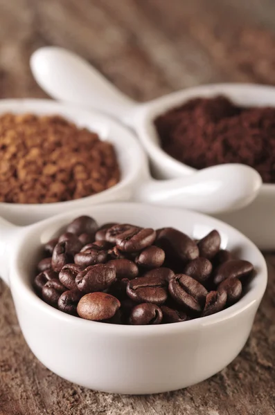 Three types of coffee — Stock Photo, Image