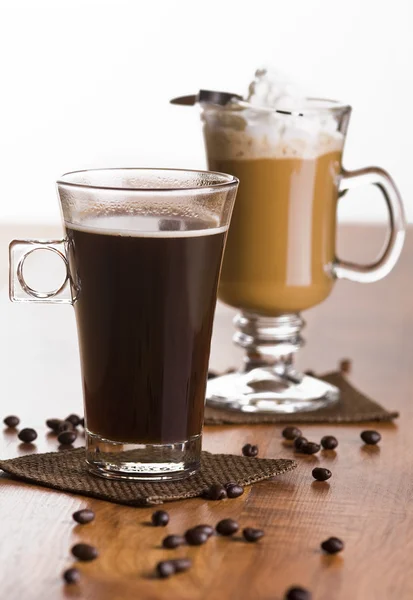 Dois tipos de café — Fotografia de Stock