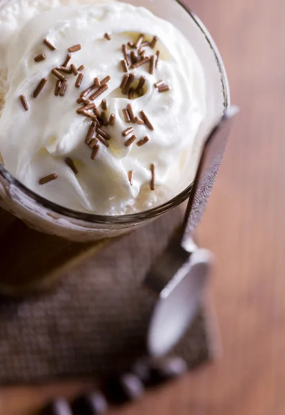 Coffee with whipped cream — Stock Photo, Image