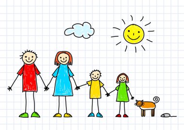 Drawing of family clipart