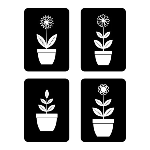 Icons of flowers — Stock Vector