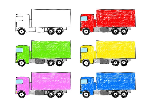 Collection of trucks — Stock Vector