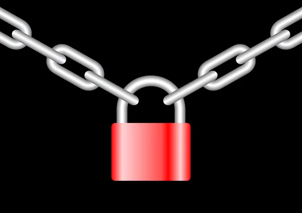 Chain with padlock — Stock Vector