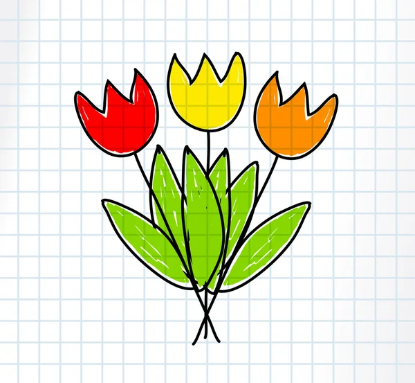 Rysunek tulipany — Wektor stockowy
