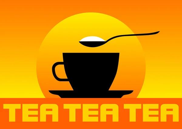 Çay fincanı silüeti — Stok Vektör