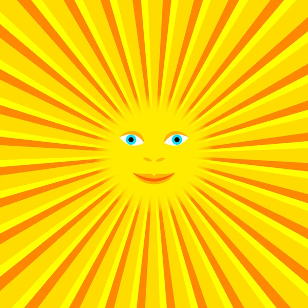 Sonne mit Strahlen — Stockvektor