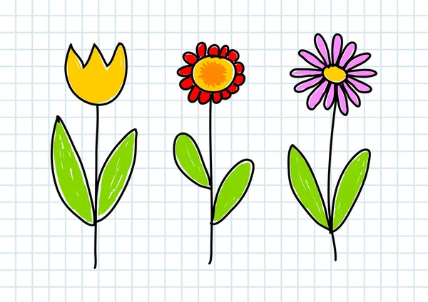 Dibujo de flores — Vector de stock