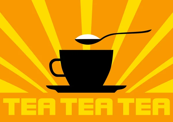 Silhouette della tazza da tè — Vettoriale Stock