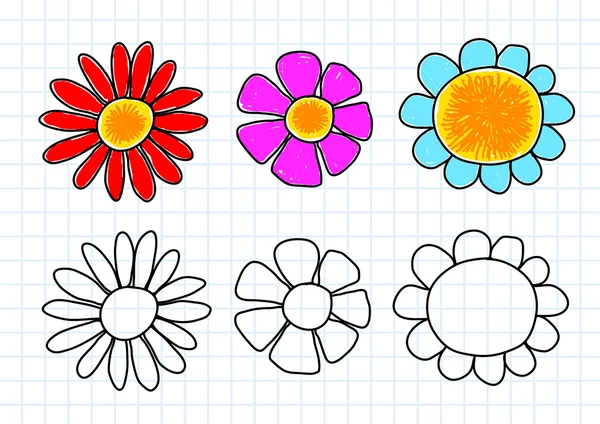 Dessin de fleurs — Image vectorielle