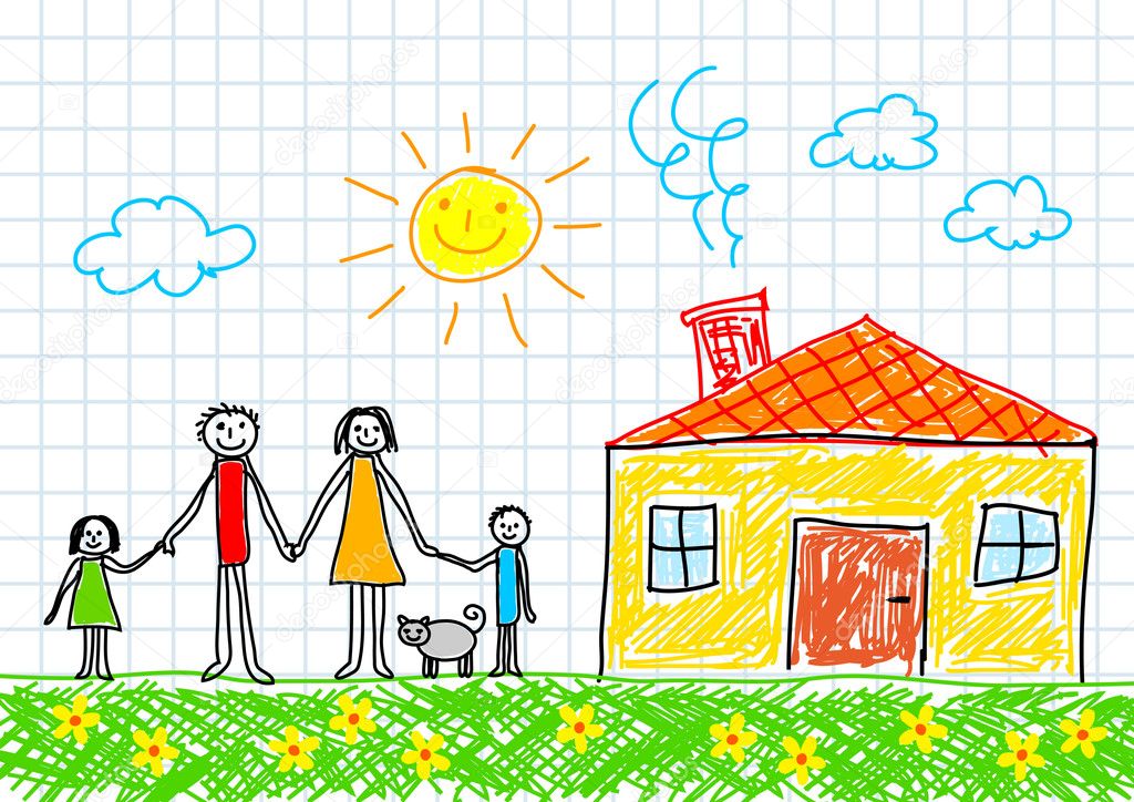 Child drawing of house - positivelopa