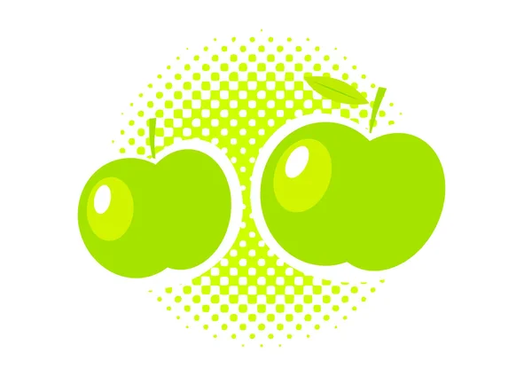 Manzanas verdes — Vector de stock