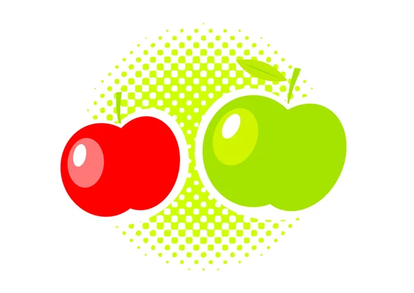 Manzanas verdes y rojas — Vector de stock