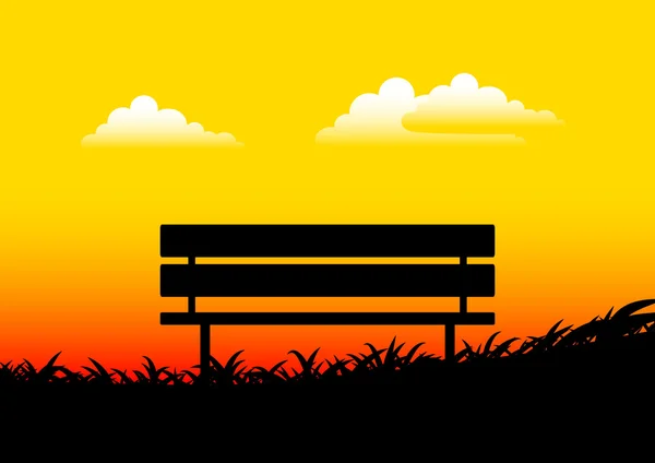 Silhouette of bench — Stock Vector