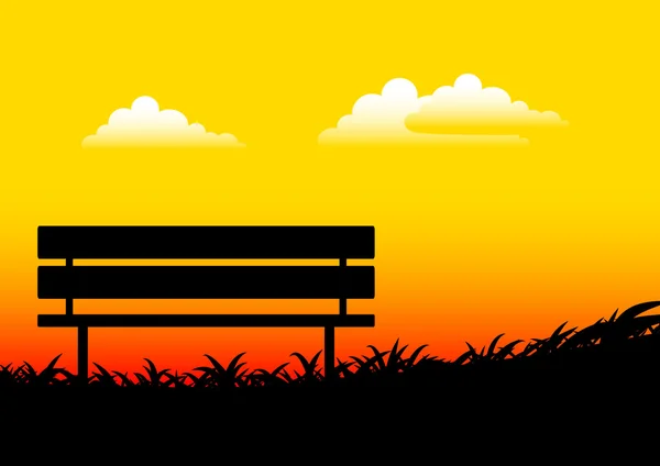 Silhouette of bench — Stock Vector