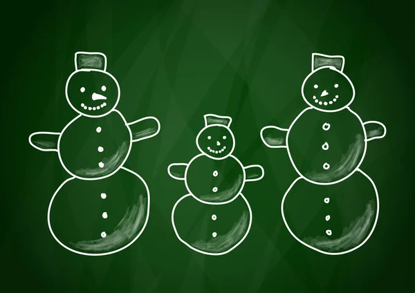 Drawing of snowmen — Stock Vector