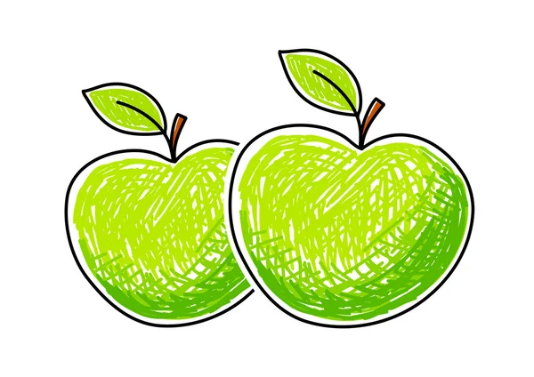 Gröna äpplen — Stock vektor
