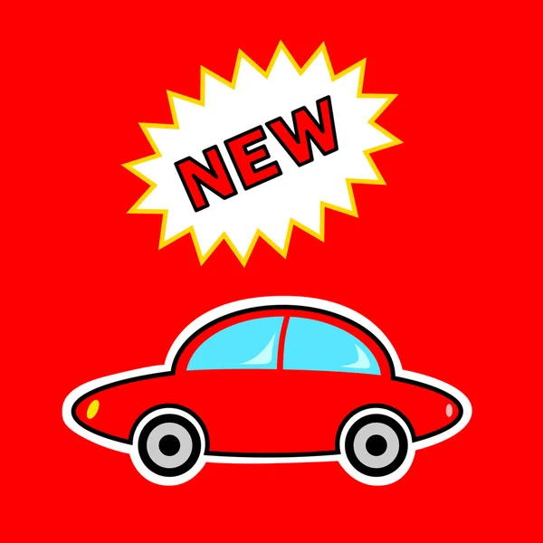 Nowy samochód czerwony — Wektor stockowy