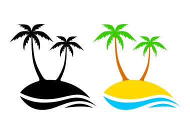 Island icons clipart