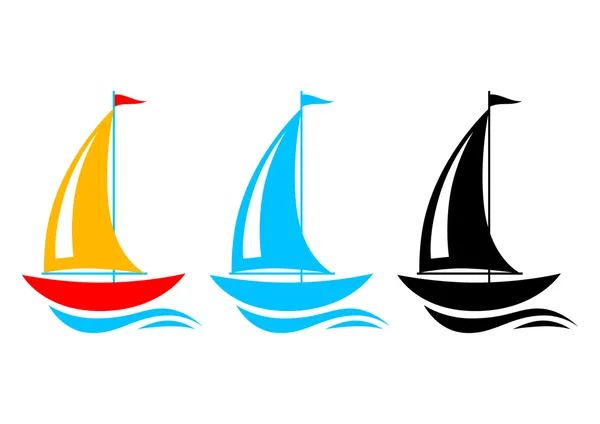 Ikonen des Segelbootes — Stockvektor