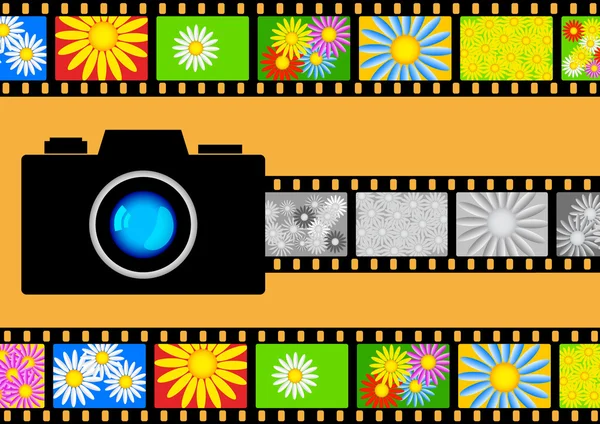 Camera with films — Stock Vector