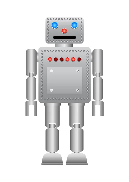 Grey robot on white background — Stock Vector