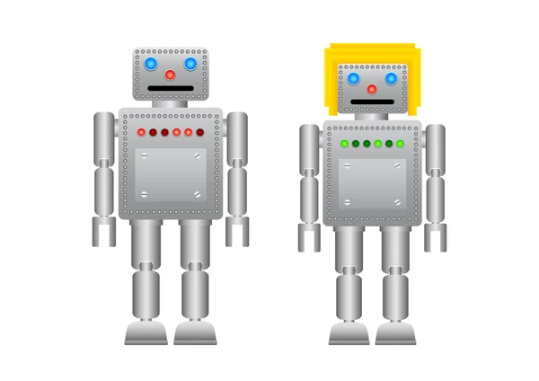 Two robots — Stock Vector