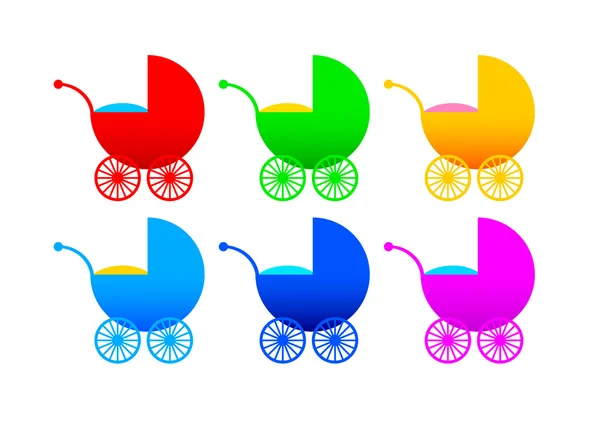 Coleção de carrinhos de bebê — Vetor de Stock