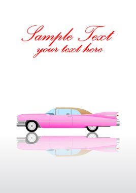 Background with pink car clipart