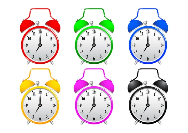 Collection of alarm clocks — Stock Vector
