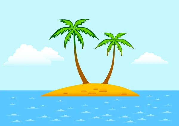 Tropikalny krajobraz z palmami — Wektor stockowy