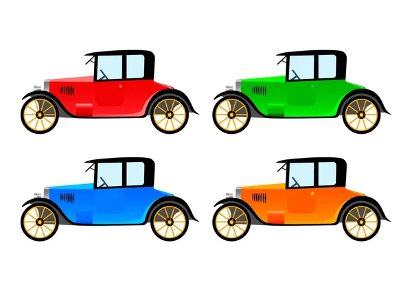 Samling av gamla bilar — Stock vektor