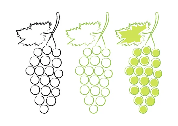 Виноградні значки на білому тлі — стоковий вектор