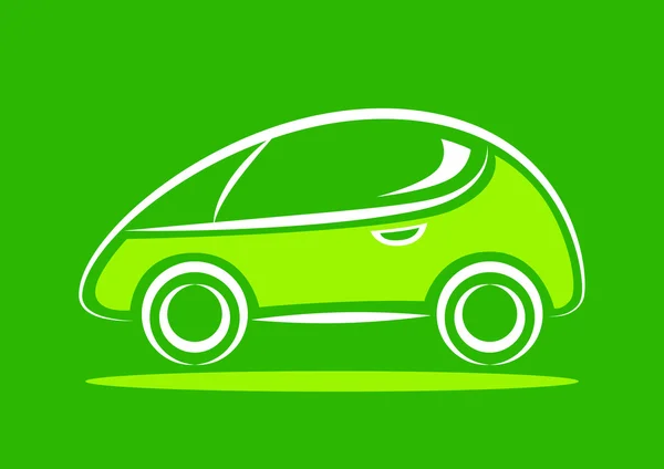 녹색 배경의 자동차 아이콘 — 스톡 벡터