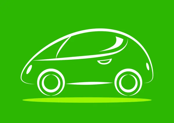 绿色背景的汽车图标 — 图库矢量图片