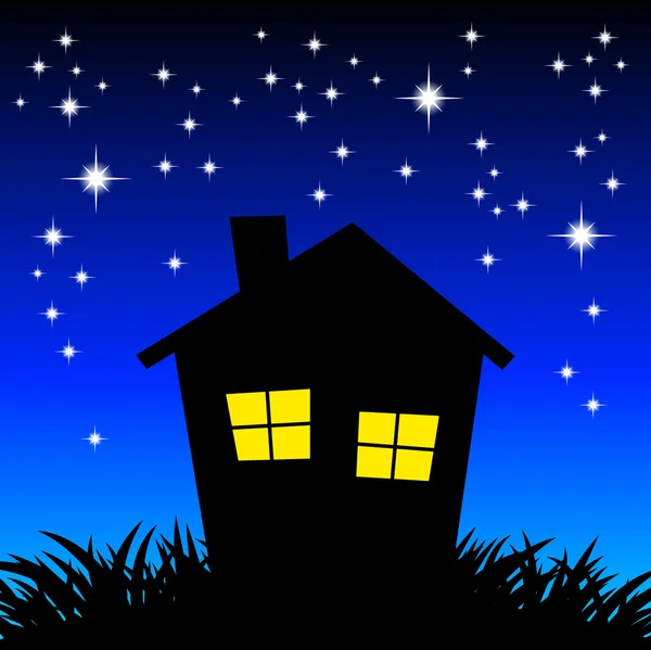 stock vector Night house