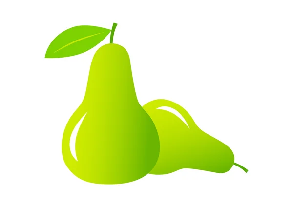 Gröna päron på vit bakgrund — Stock vektor