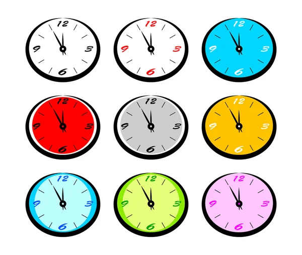 Collezione di orologi — Vettoriale Stock