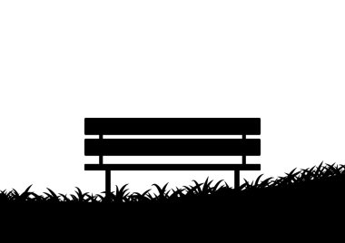 Silhouette of bench clipart