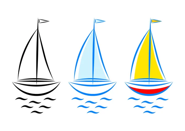 Sailboat icons — Stock Vector