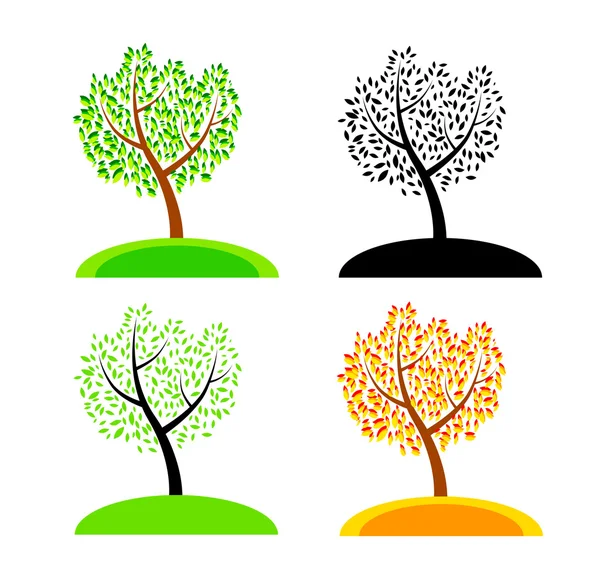 Iconos de árboles — Vector de stock