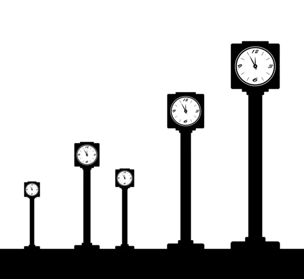 Horloges sur fond blanc — Image vectorielle