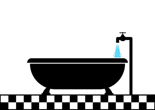 Fürdőkád ikonra — Stock Vector