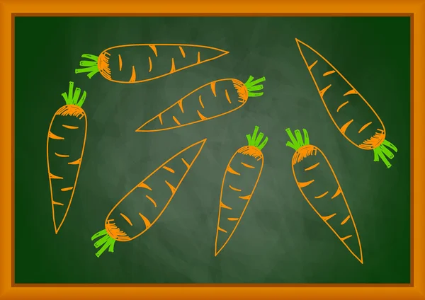 Drawing of carrot on blackboard — Stock Vector