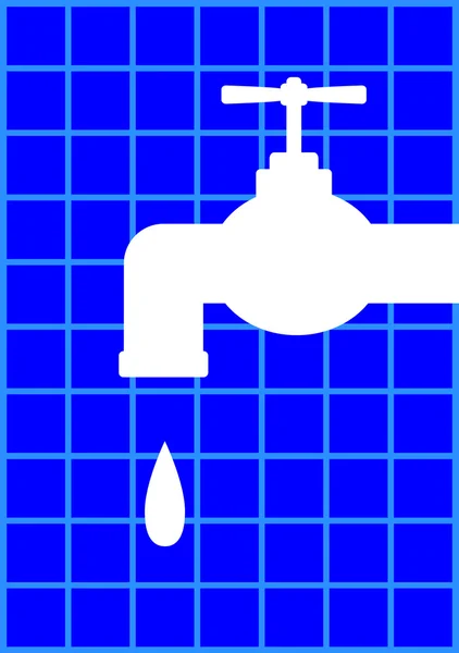 Wasserhahn-Symbol — Stockvektor