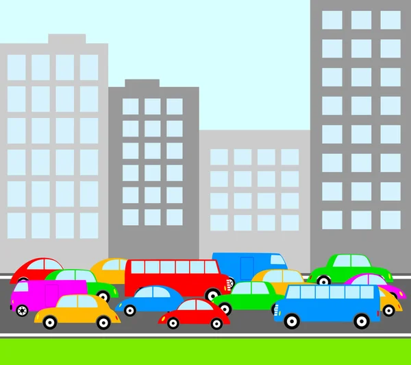 Traffic in city — Stock Vector