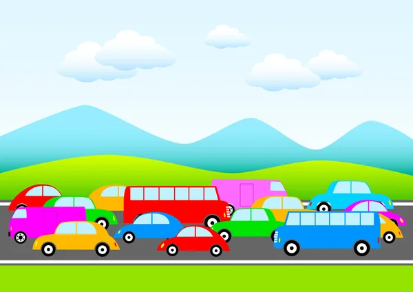Traffic in nature — Stock Vector