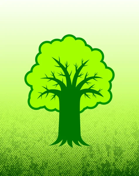 Tree on green background — Stock Vector