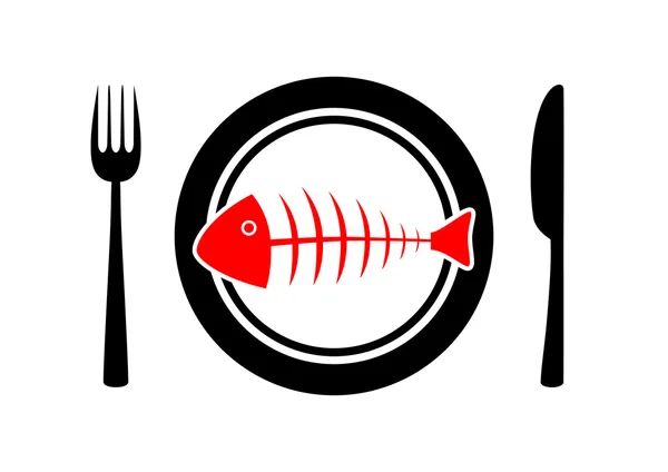 Ryba na talerzu — Wektor stockowy